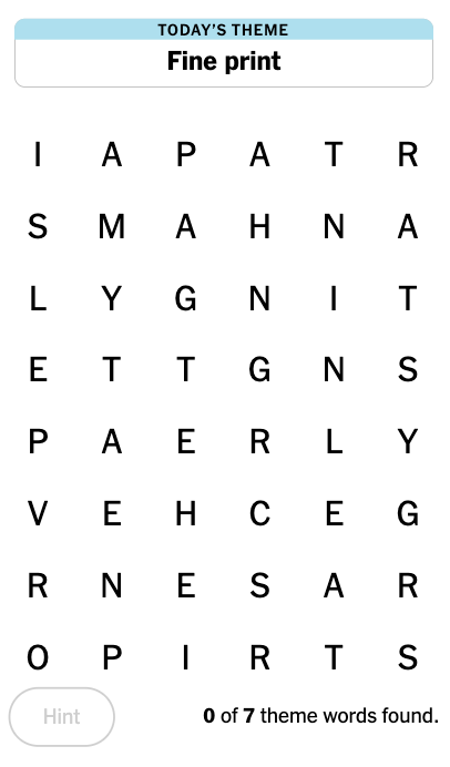 nytimes's tweet photo. We're beta-testing Strands, a new game that is currently web only. It is a word search with a unique twist. Play Strands here: https://t.co/R4HZ94guT9 https://t.co/zq6Zq9ET13