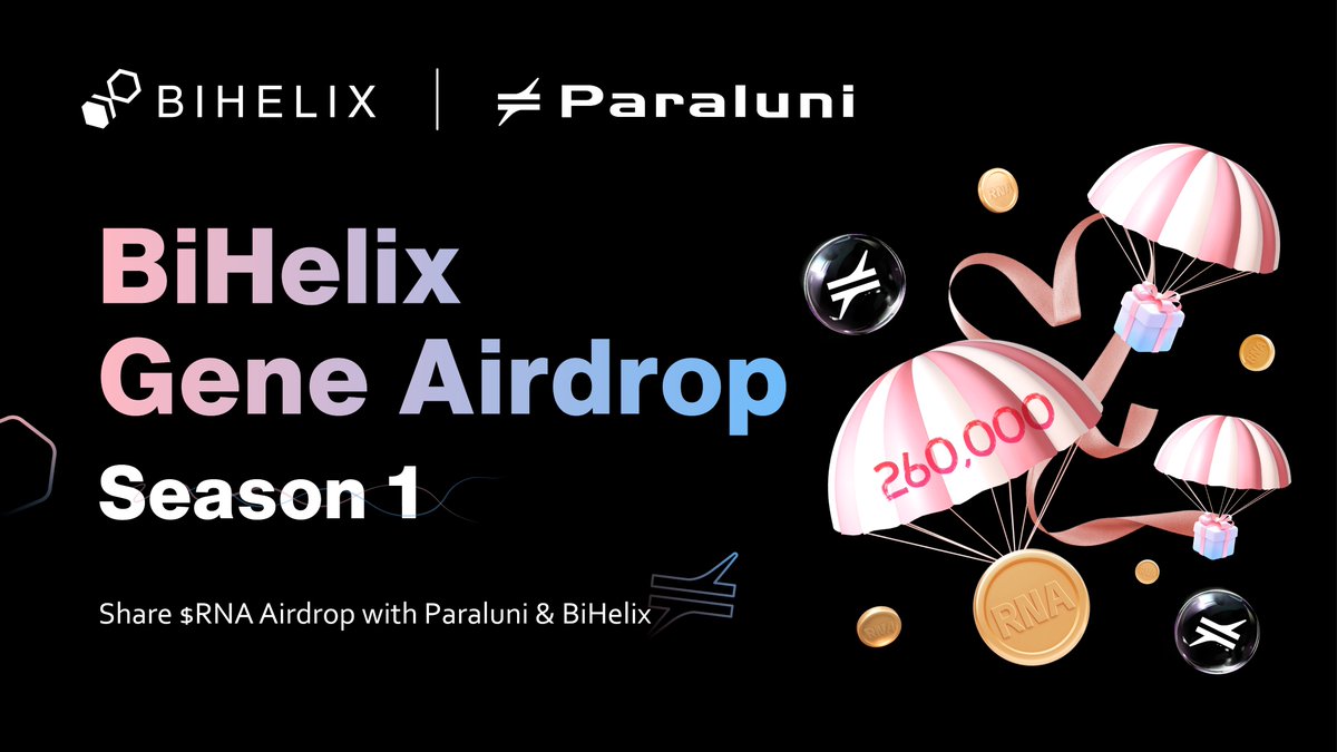 🧬#BiHelix Gene #Airdrop 🧬 season 1 is coming🥳

⛵Set on this thrilling expedition to take home your slice of 260,000 $RNA Airdrop 🪂with <a href="/paraluni/">PARALUNI</a> &amp; <a href="/BiHelix_/">BiHelix | RGB</a>

🏇To participate:
🔗app.galxe.com/quest/iVUN3rpK…

👉Invite your frens to unveil the power of #RGB🥰