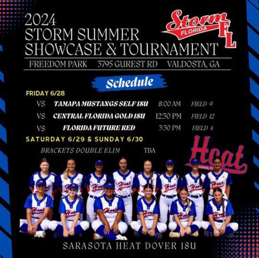 Alexis Puga (@alexispuga2024) on Twitter photo Looking forward to the Storm Showcase this weekend in Valdosta with my girls! <a href="/SarasotaHeat18U/">Sarasota Heat Dover</a> <a href="/HCCFLAthletics/">HCCFL Athletics</a> Looking forward to the Storm Showcase this weekend in Valdosta with my girls! <a href="/SarasotaHeat18U/">Sarasota Heat Dover</a> <a href="/HCCFLAthletics/">HCCFL Athletics</a>
