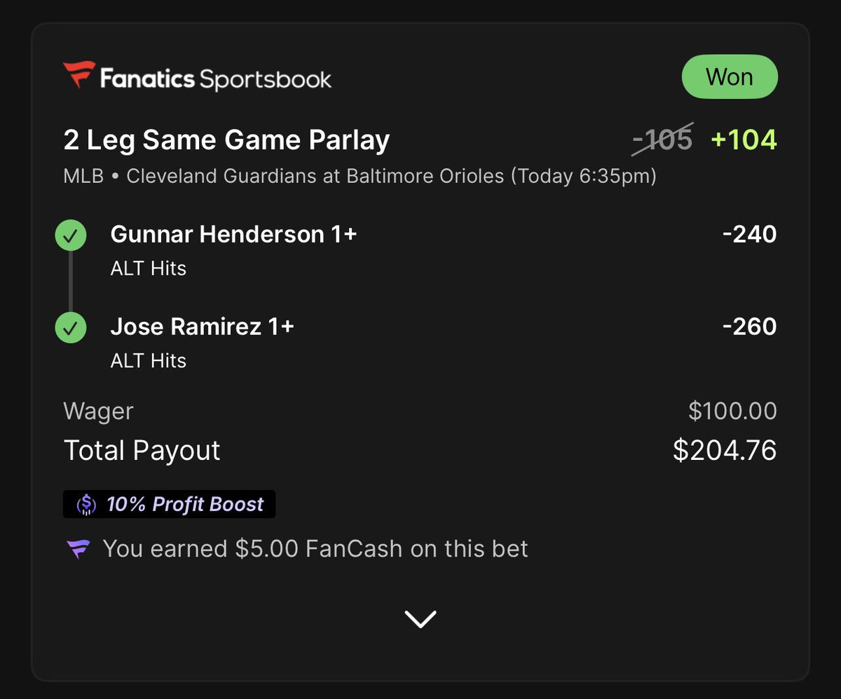 BANGGG!!!🔥🛋️💰🛋️💰

JOSE RAMIREZ HAS OFFICIALLY LEFT THE YARD💣💣💣

1u Ramirez X Gunnar Henderson Hit (+104) 
1u Ramirez HR (+540)

2-0-0 (+6.49u)

Join <a href="/Sunnyvale___/">Sunnyvaletrailerpark</a>  Discord below and get access to our Plays,

beebettor.com/p/sunnyvale ⬇️⚾️

#Gamblingtwitter #GamblingX