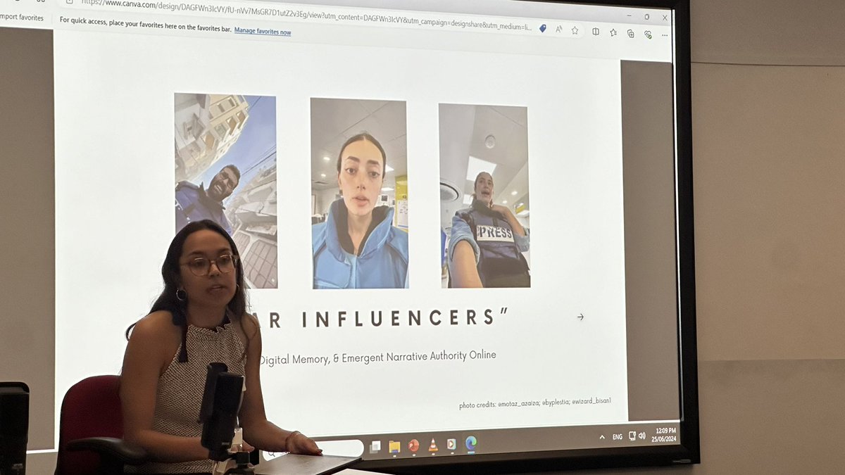 TheSourceNews1's tweet photo. Natasha Williams speaks passionately on her research, ‘War Influencers: Agency, Digital Memory &amp; Emergent Narrative Authority Online’. 

#CounterPowerRadio #ACAMConference https://t.co/lXaQWq0P49