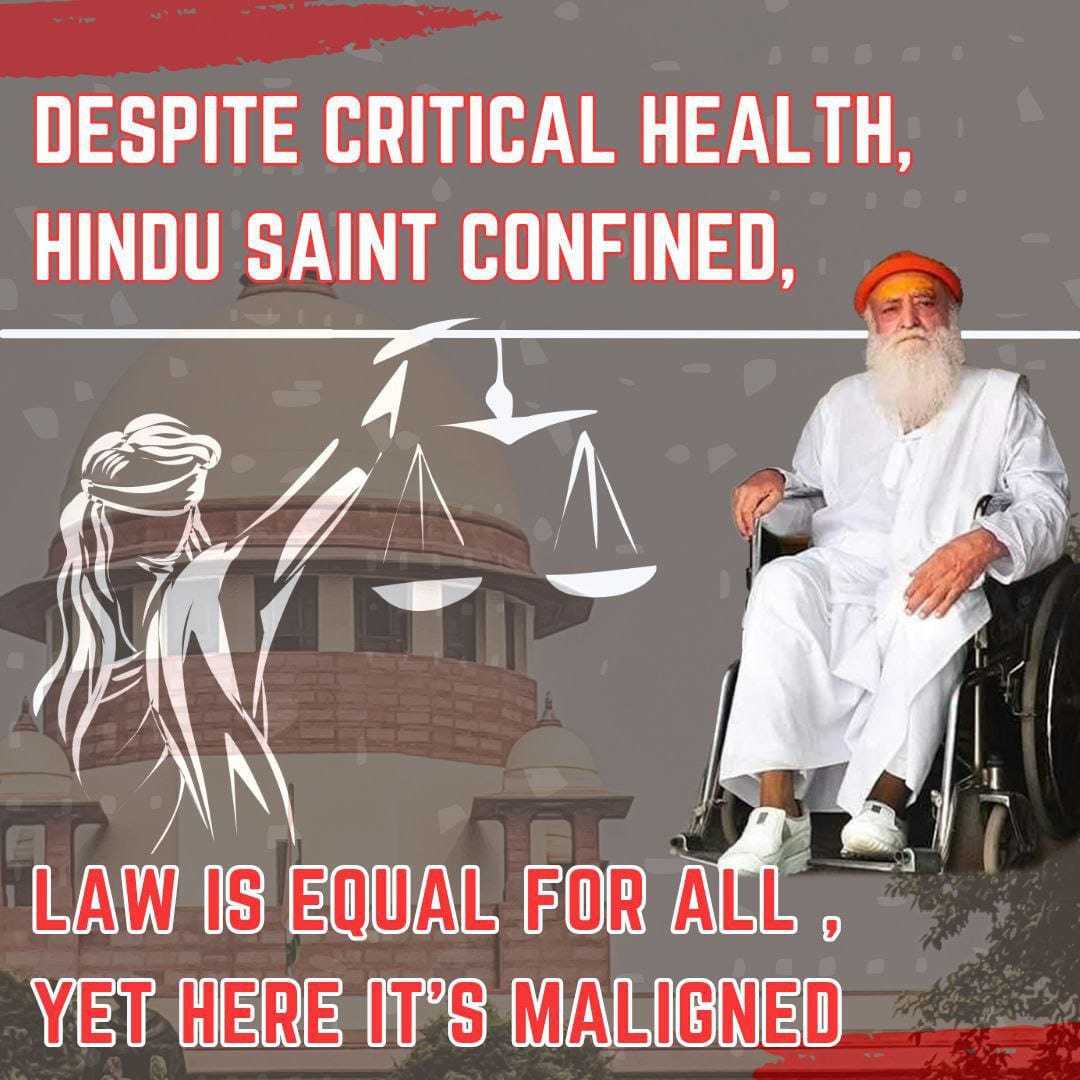#GrantBail
Need Of Time
Sant Shri Asharamji Bapu की वर्तमान स्थिति में स्वास्थ्य की पीड़ा चल रही है लेकिन उनके स्वास्थ्य को भी अनदेखा किया जा रहा है। मानव अधिकारों का हनन❗