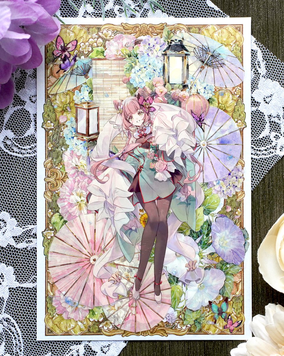 雨露☂️ #海外マステ #人物マステ #コラージュ #拼贴