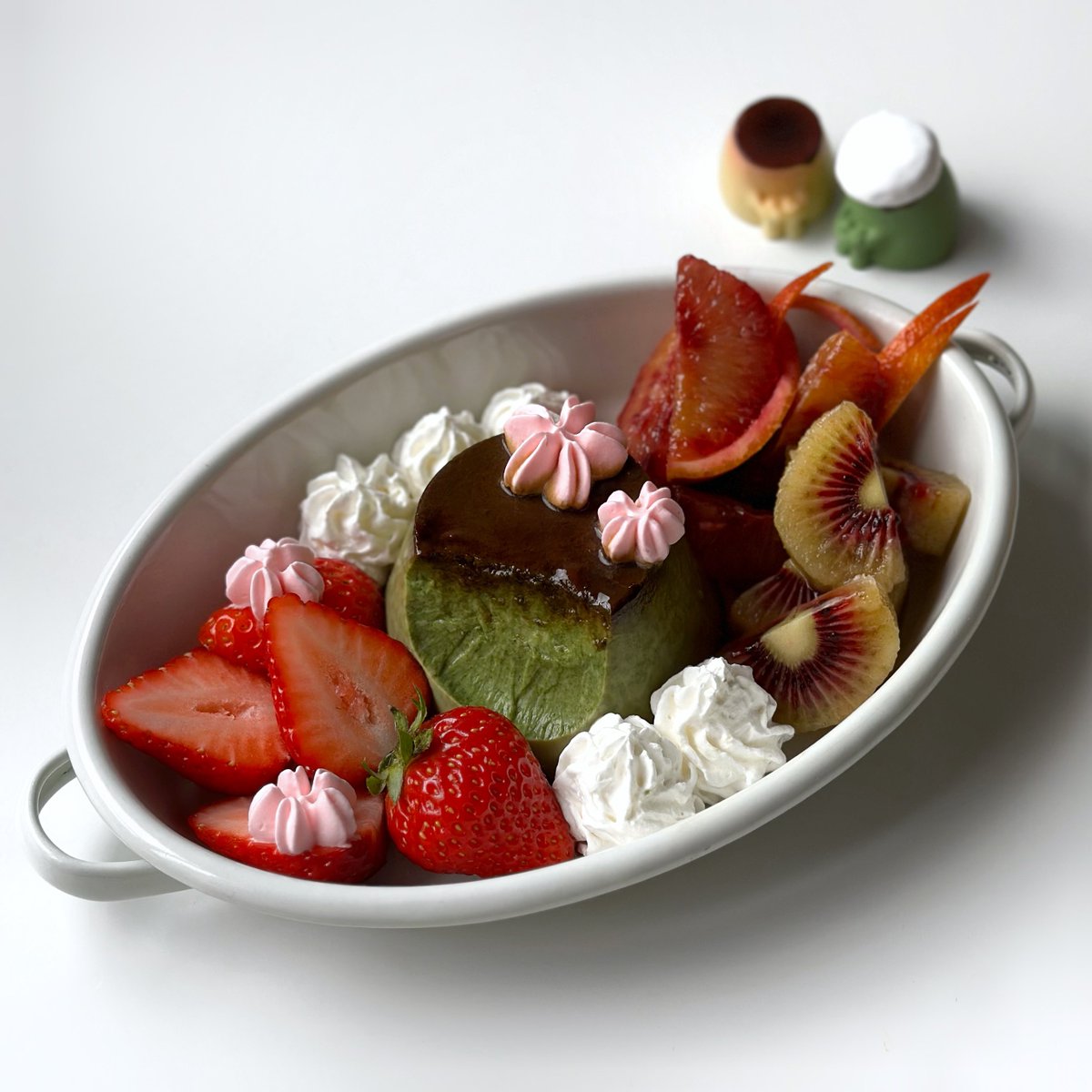 プリンの日なので、
これまでに作ったプリンアラモードを🍮