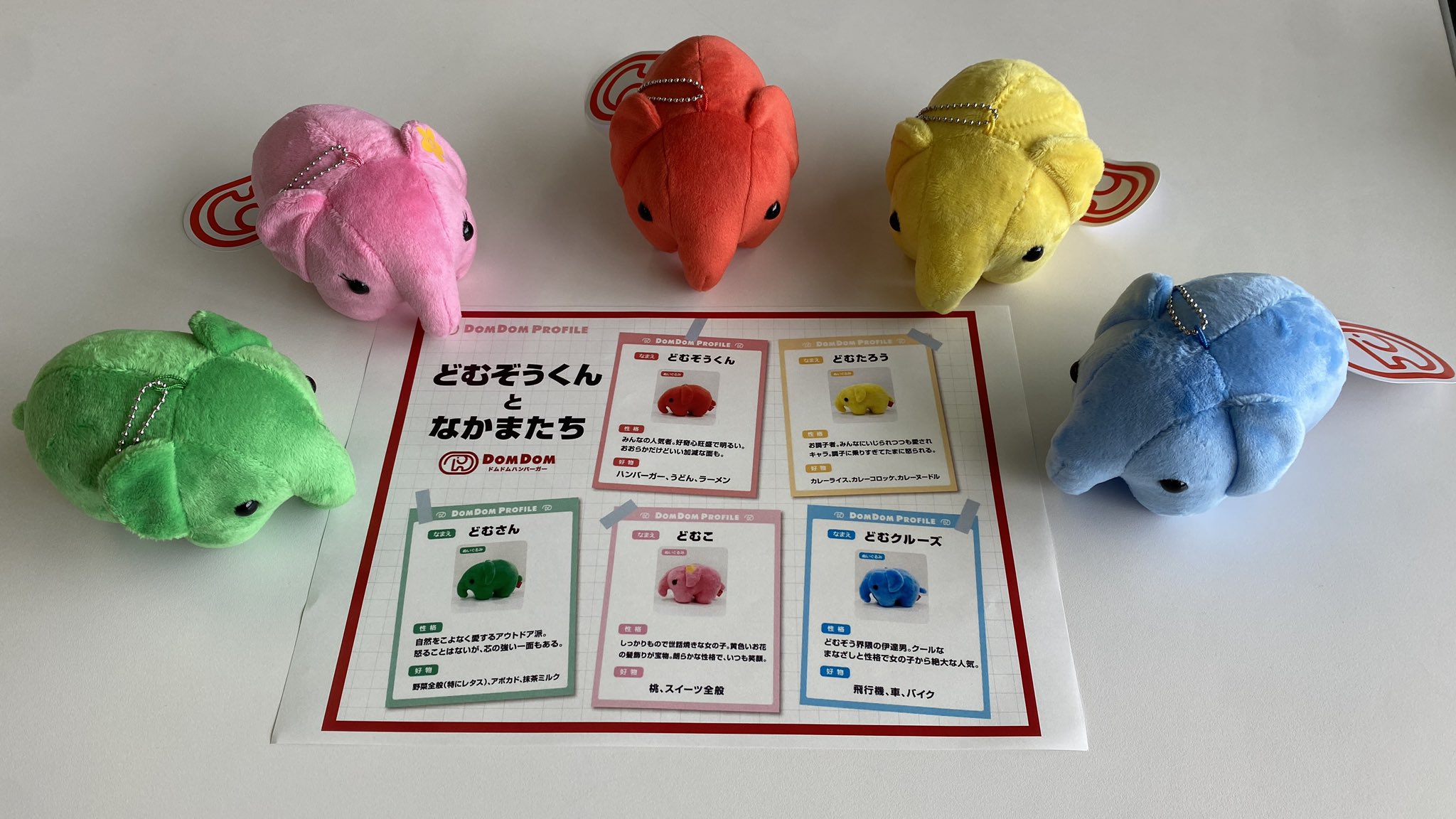 どむぞうくんとなかまたち ボールチェーンぬいぐるみ（5色セット