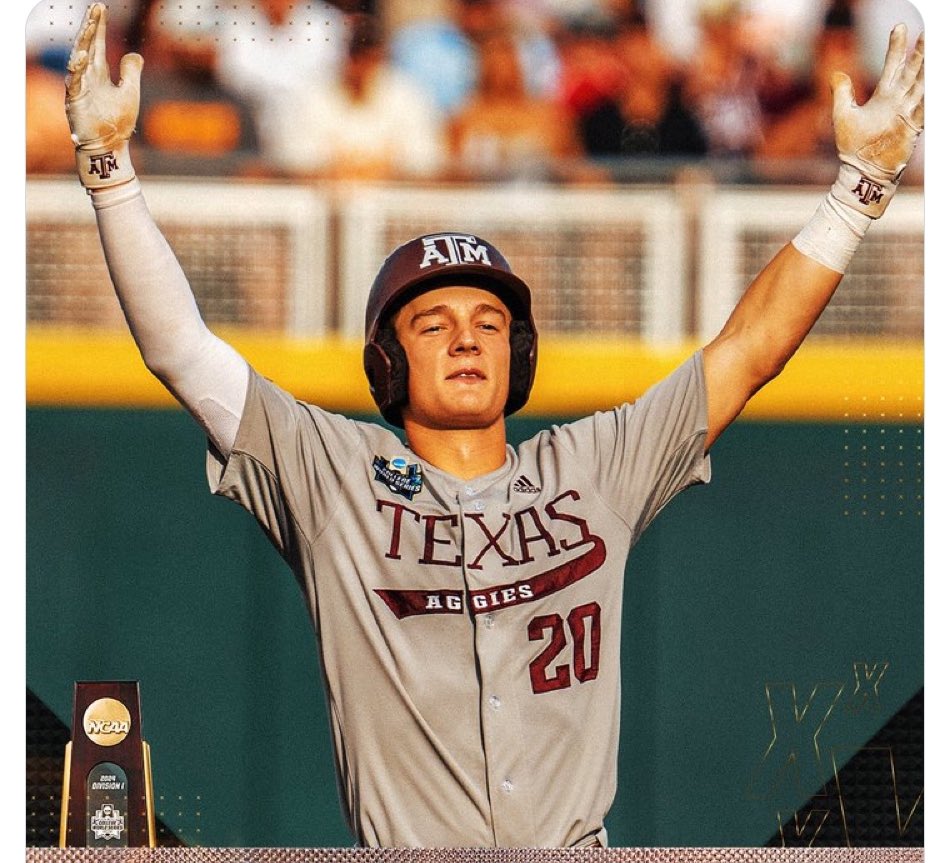 Congrats to 2019 Jackson Appel and the Aggies on a great season !   Jackson had 3 hits in game 3 and back picked a guy at 2nd.  Proud of him and his success on college baseball’s biggest stage!! 
#mustangproud