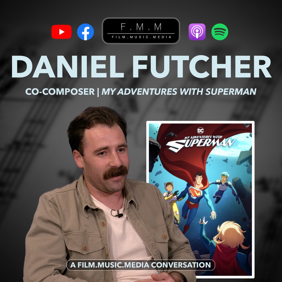 Now streaming!
youtube.com/watch?v=8Nj2E3…

#danielfutcher #composer #interview #podcast #soundtrack #soundtracks #behindthescenes #filmmaking #movies #myadventureswithsuperman #adultswim #animation #dcanimation #superman #dominiclewis