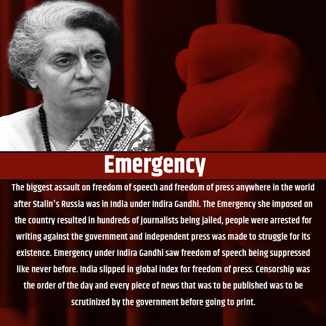 pareshrajgor26's tweet image. *Emergency* - 
*25 June 2024, Tuesday* 

शाह आयोग ने अपनी रिपोर्ट में बताया कि प्रधानमंत्री इंदिरा गाँधी ने देश में आपातकाल अपनी इच्छानुसार लगाया और इस संबंध में उन्होंने अपने पार्टी के कुछ लोगो को छोड़कर किसी भी सहयोगी से विचार विमर्श तक नहीं किया।