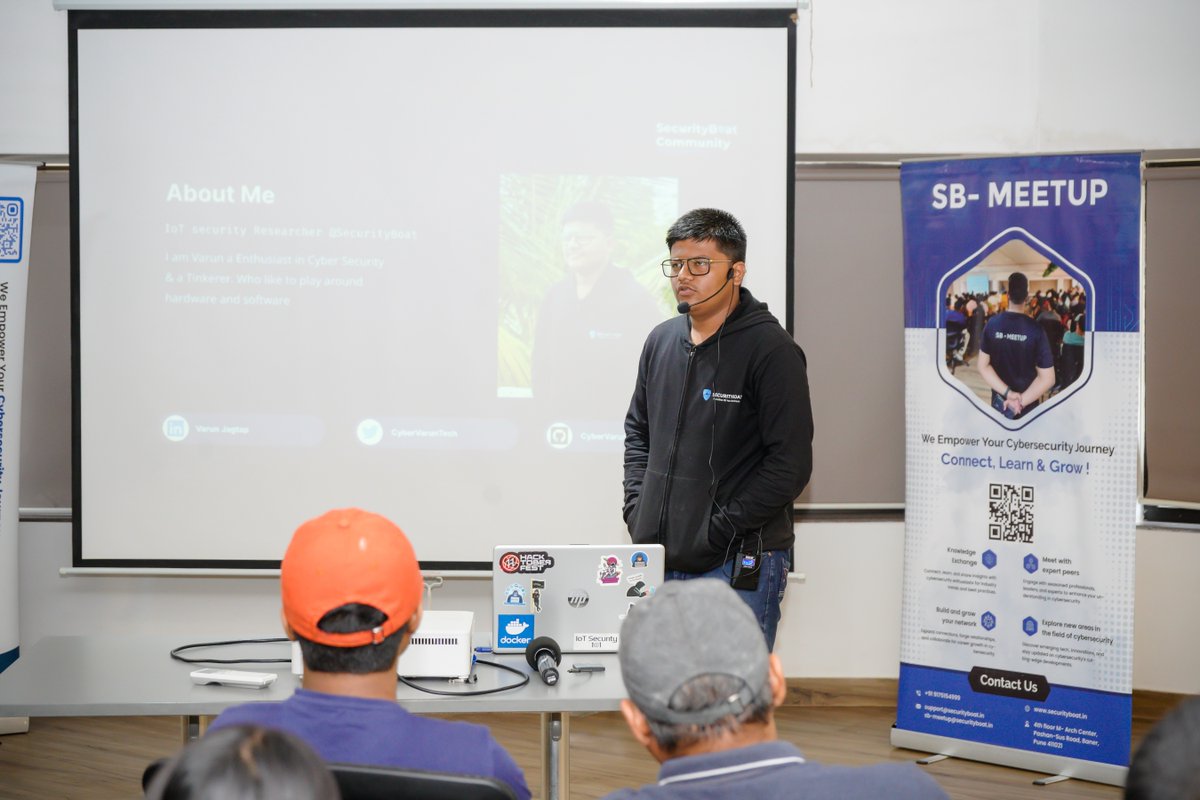 sb_c0mmunity's tweet image. ✨A big thank you to our incredible speaker, @CyberVarunTech , for sharing their valuable insights on IOT Security: Hacking
TP-Link at our Pune meetup. 
✨Your expertise made the event truly memorable. Looking forward to more enriching sessions ahead!

#pune #infosec #iothacking
