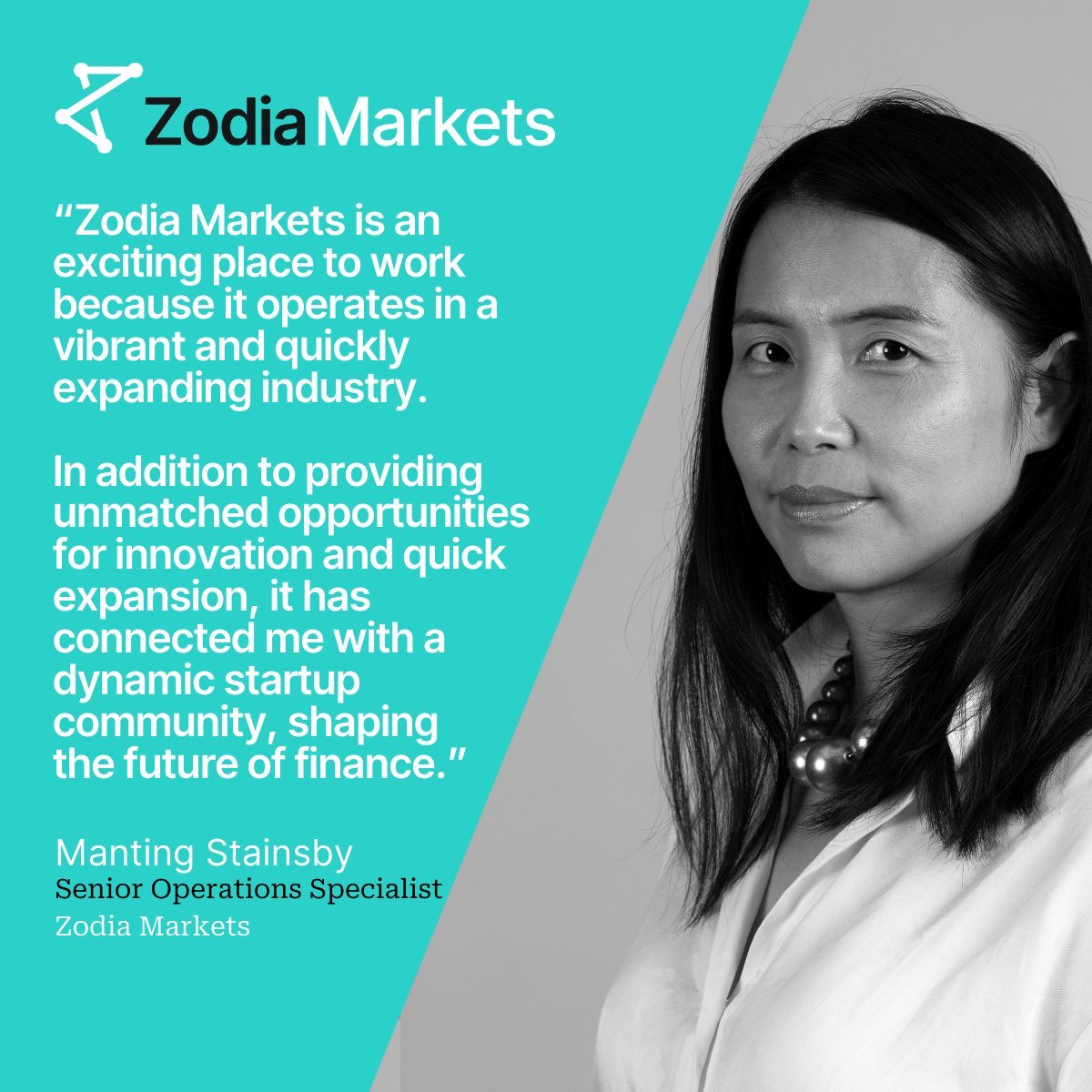 Zodia Markets (@zodiamarkets) on Twitter photo 👋Meet Manting, our Senior Operations Specialist. With extensive experience from <a href="/StanChart/">Standard Chartered</a>, Mondrian Investment Partners, Ashmore Group and Henyep Capital Investment, she plays a key role in streamlining our settlement processes.
Discover why she joined our innovative journey! 👋Meet Manting, our Senior Operations Specialist. With extensive experience from <a href="/StanChart/">Standard Chartered</a>, Mondrian Investment Partners, Ashmore Group and Henyep Capital Investment, she plays a key role in streamlining our settlement processes.
Discover why she joined our innovative journey!