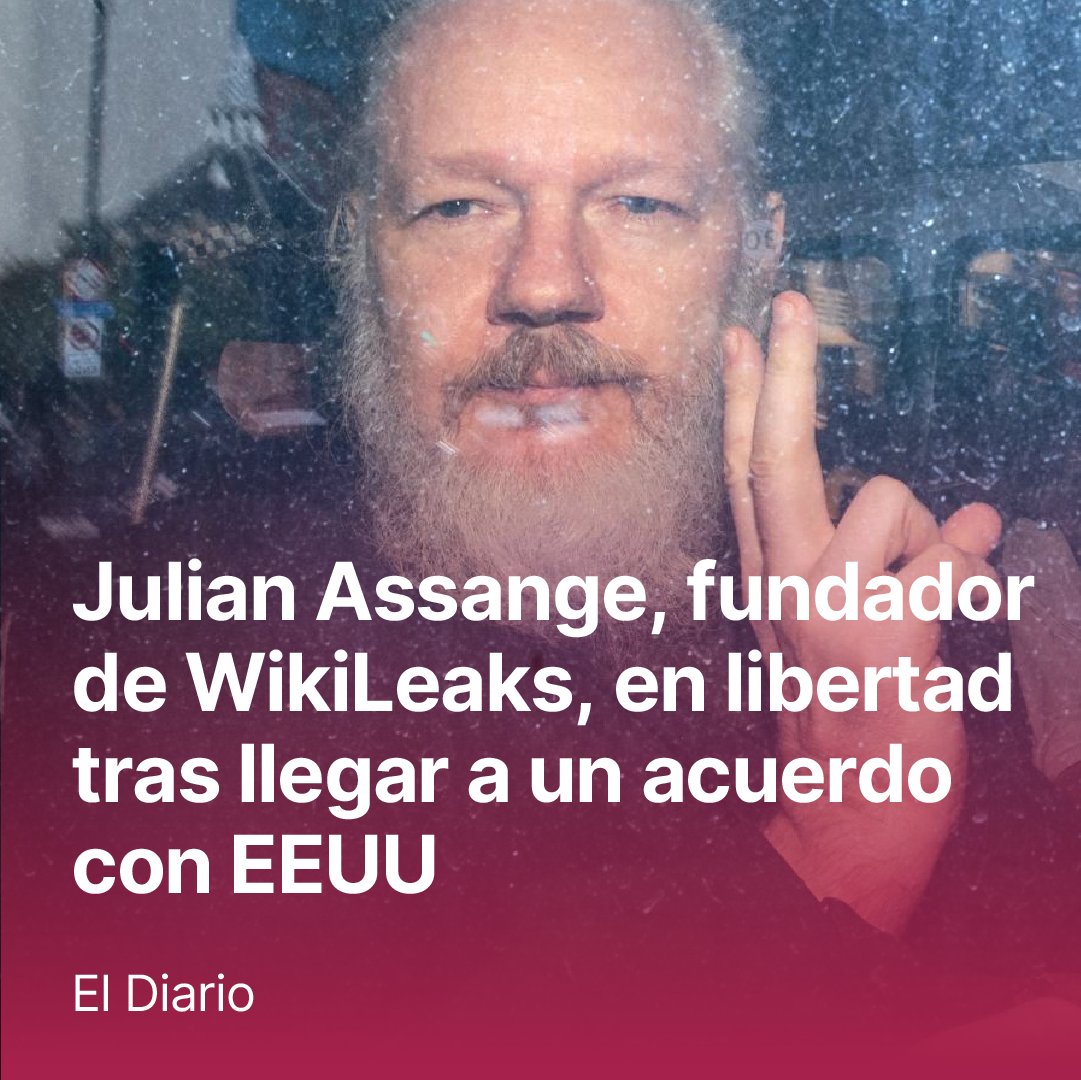 Després de massa anys pres, avui Julian Assange recupera la seva llibertat.

Ningú hauria d'haver viscut el que ha patit Assange només per denunciar els crims de guerra i les violacions de drets humans dels EUA.

Avui guanya la llibertat d'informació i de premsa✊