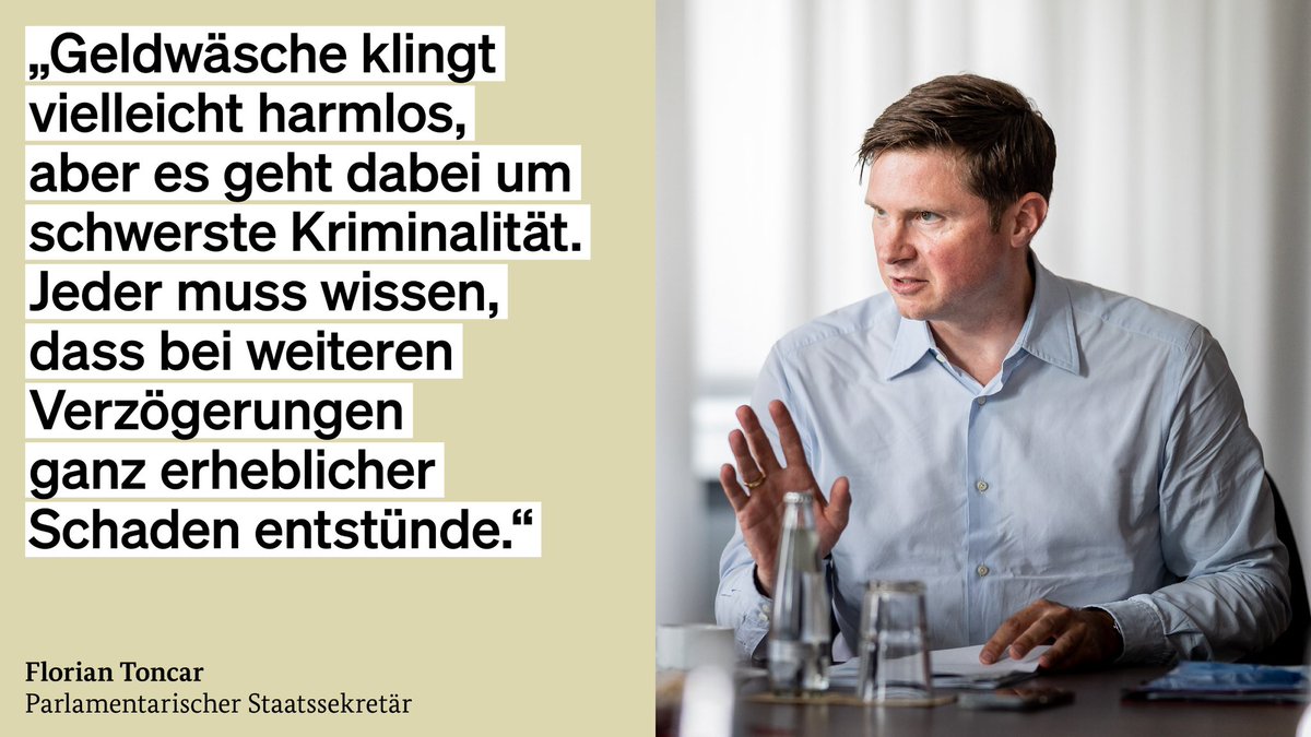 BMF_Bund's tweet image. PSt @florian_toncar fordert bei @dpa die zügige Verabschiedung des Finanzkriminalitätsbekämpfungsgesetzes