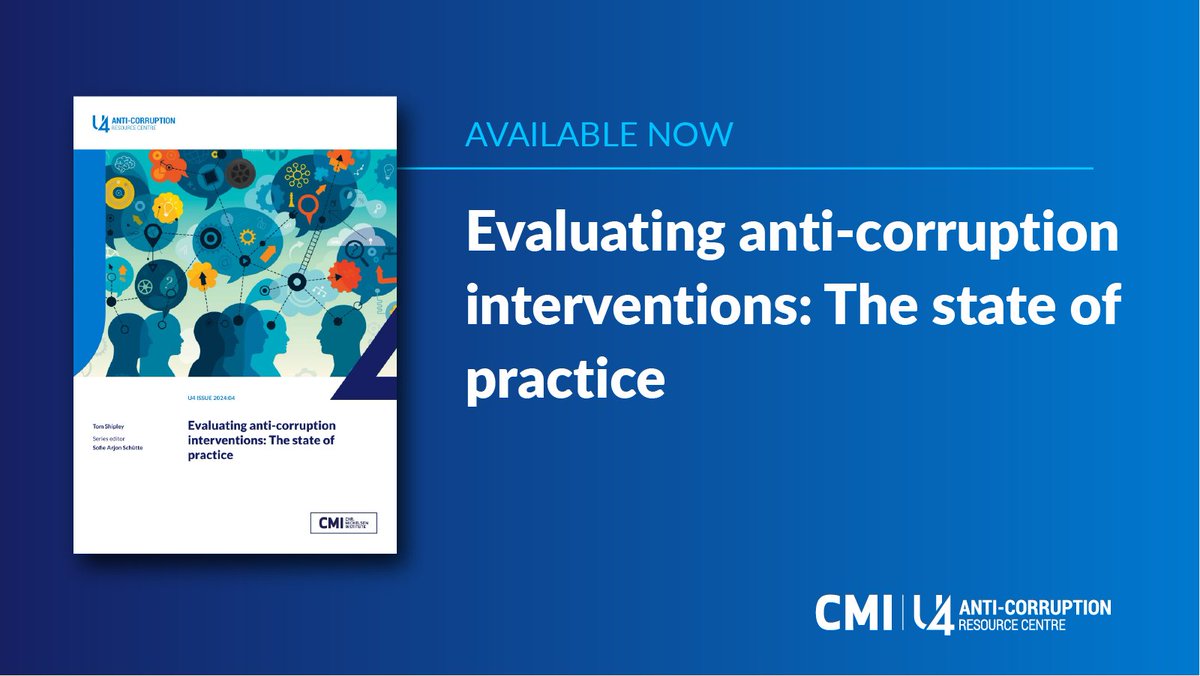 📢 New U4 paper
Evaluating anti-corruption interventions: The state of practice

Read online at 👇
u4.no/publications/e…