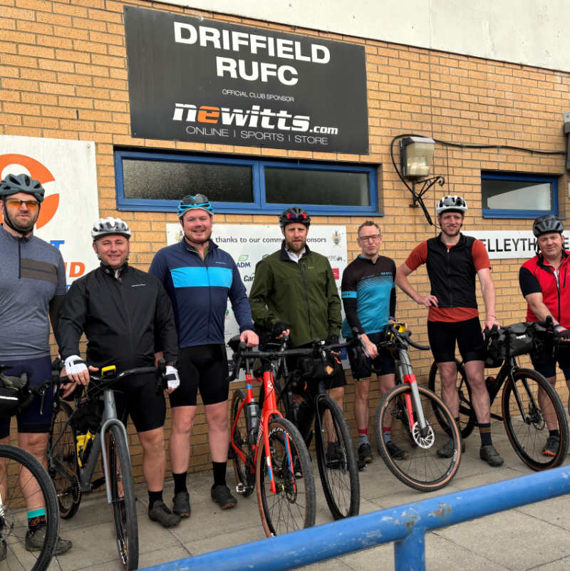 RFU's tweet photo. What an amazing effort! 🤩

Driffield RUFC raised more than £20,000 for cancer charities @CandlelightersT and @ProstateUK thanks to a charity rugby game and bike ride 🏉

Well done, @Driffrugby 👏

Tap below to read more ⬇️