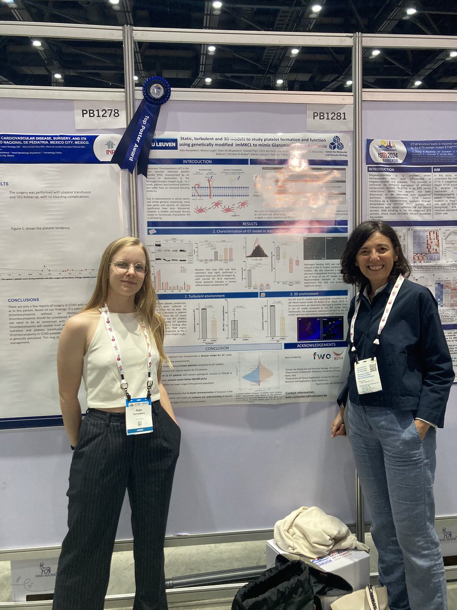 Top poster award for Kato 🎉 she did part of this work in <a href="/ABalduiniLab/">Alessandra Balduini LAB</a> thanks to <a href="/FWOVlaanderen/">FWO</a> travel grant ! #isth2024