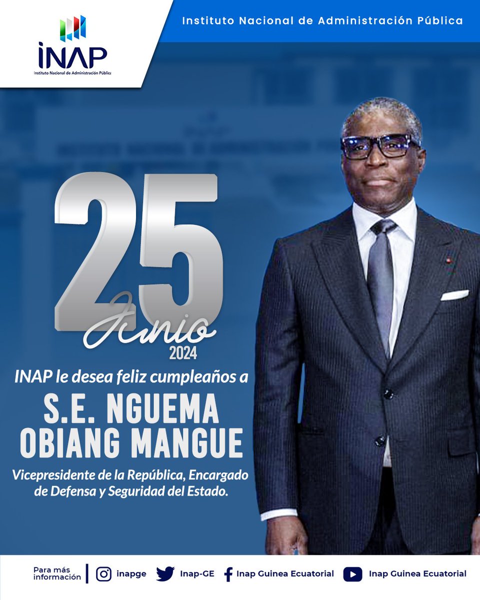 INAP felicita de S.E. NGUEMA OBIANG MANGUE por este gran día.