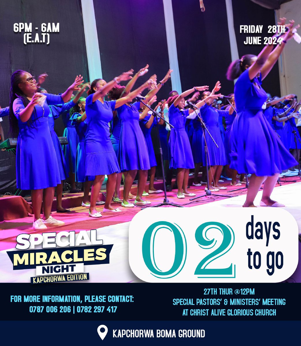 RhemaChristos's tweet photo. 0️⃣2️⃣ DAYS ONLY
💃💃💃💃💃💃
We are at the climax of the organisation
🗓️28th June
🏟️Kapchorwa Boma Ground
(FREE ENTRY)
⏰6pm - 6am (EAT)
Bring ALL those who need special miracles in their lives.
God of wonders!
See you there
#SMNKapchorwa
#02DaysToGo
#PrDavidOmongole https://t.co/CUYOOwA0TL
