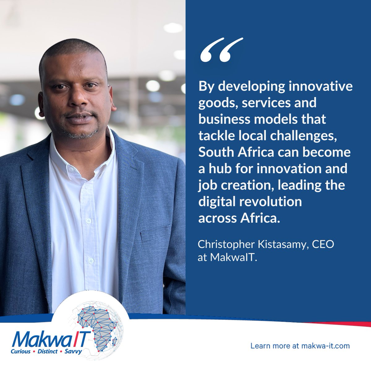 Our CEO, Christopher Kistasamy believes that to unlock the full potential of the digital economy, South Africa must ditch the consumption mindset and embrace a production-driven digital economy.

#DigitalEconomy #DigitalAge #DigitalRevolution