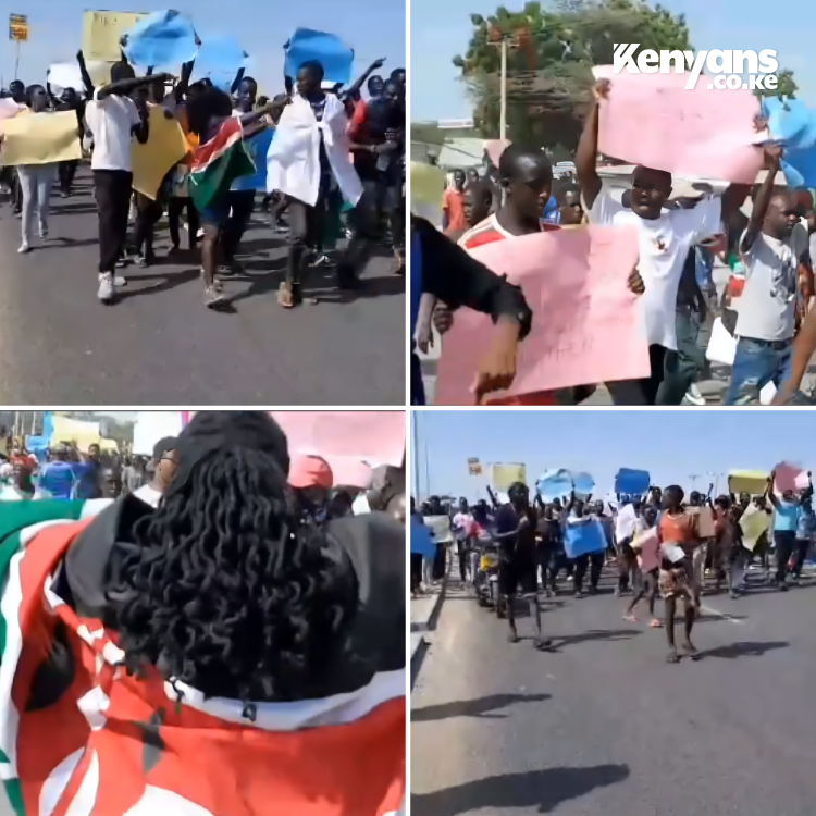 Kenyans's tweet photo. Anti-Finance Bill protests kick off in Turkana despite Governor Jeremiah Lomorukai's vow not to allow demos in the county https://t.co/IWB5qvAIz0