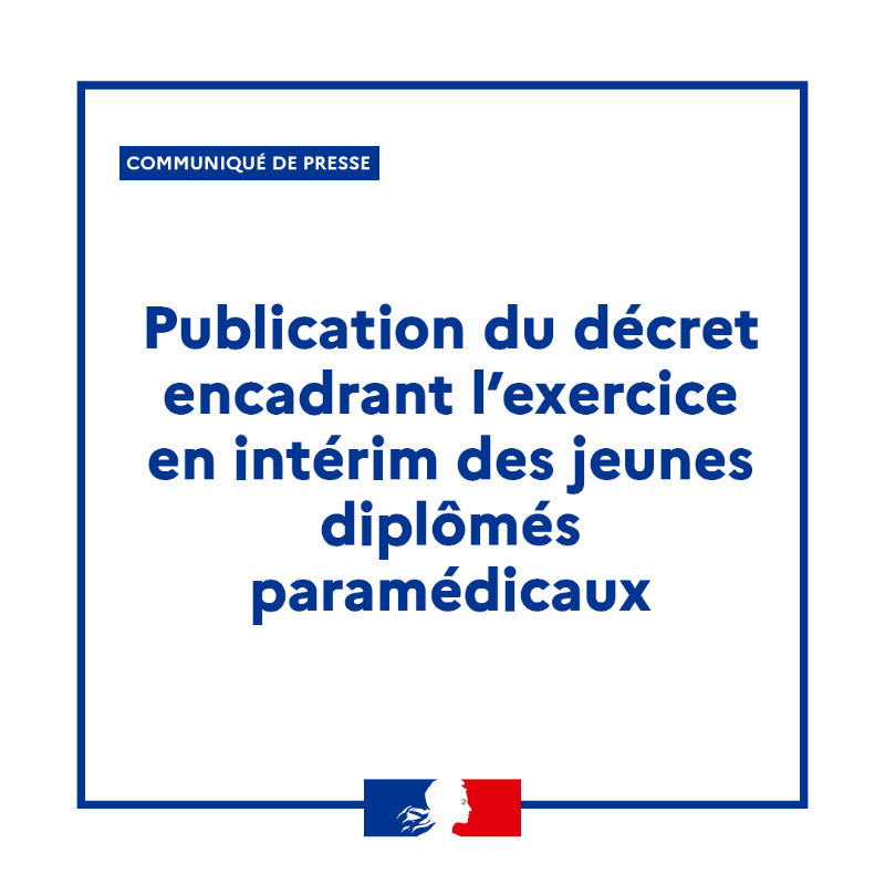 Sante_Gouv's tweet photo. #Communiqué 🗞️| Publication du décret encadrant l’exercice en #intérim des jeunes diplômés #paramédicaux ⤵️