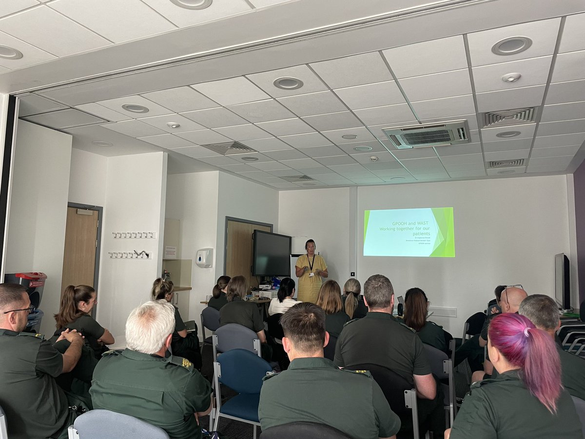 ianbinnington's tweet photo. SP hosted CPD event for Flintshire &amp; Wrexham. 21 EMS clinicians attending a multi-disciplinary led day. Great first presentation by Dr Angharad Powell - GP OOHs Clinical Lead @MarkandFfi @IeuanDa26884734 @jasonkillens @WelshAmbulance @AndySwinburnQAM @brynmt1971 https://t.co/kNsmQfJiSx