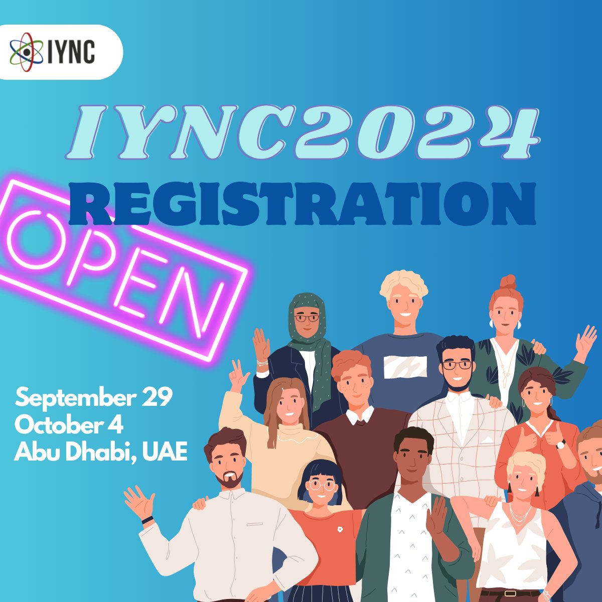 IYNC2024: Youth Powering the Future!  

We're thrilled to announce that registration is NOW OPEN for the International Youth Nuclear Congress #IYNC2024! Join us in the vibrant city of Abu Dhabi from September 29 to October 4, 2024.

Register now  iync.org/registration/