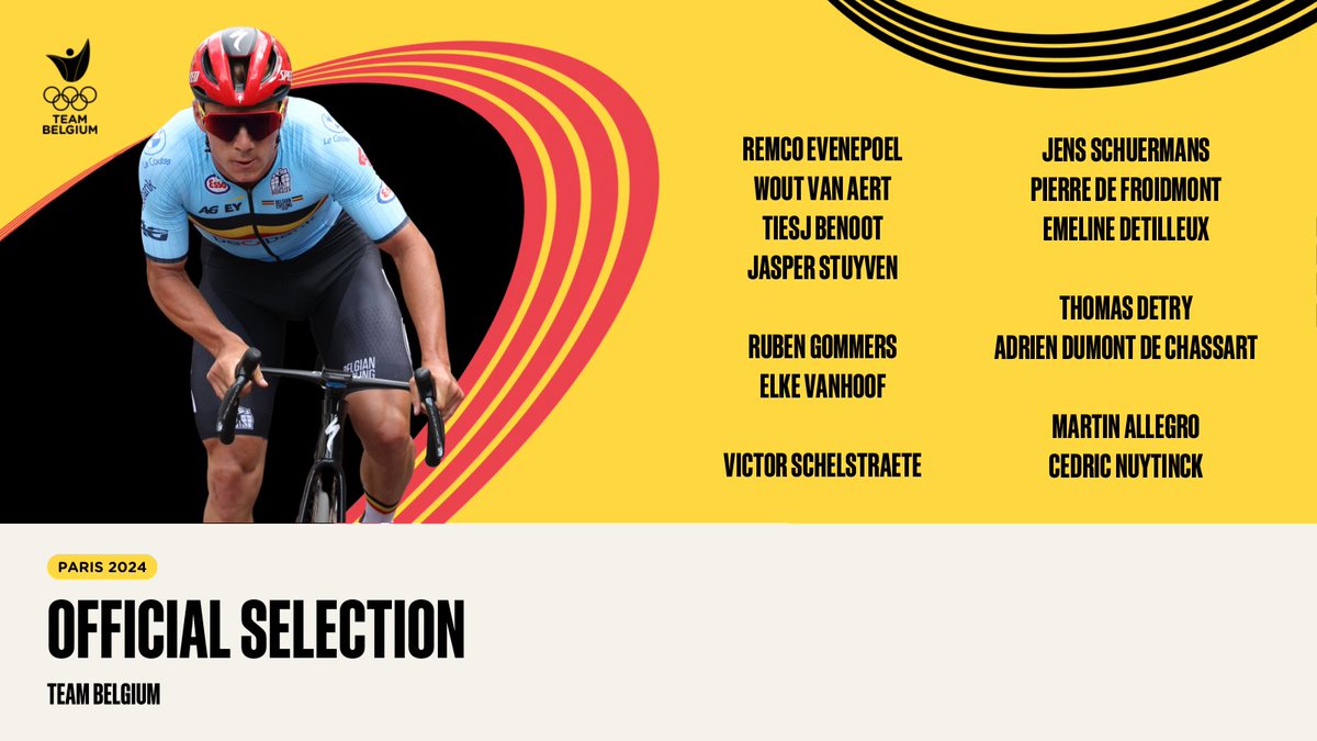 OFFICIAL SELECTION PARIS 2024
 
#TeamBelgium welcomes another 14 selected athletes in boxing, cycling, golf and table tennis and for the #Paris2024 Olympic Games! Final selection to be announced on 6 July!
 
#WeAreTeamBelgium #OfficialSelection