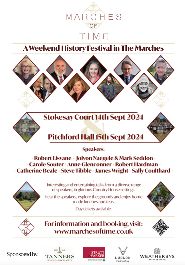The champion of the heritage sector, <a href="/CaroleSouter/">Carole Souter</a>, will join us <a href="/StokesayCourt/">Stokesay Court</a> for the 'Marches of Time History Festival 2024' on 14 September for ‘An Extraordinary Year at Historic Royal Palaces’ with <a href="/PitchfordEstate/">Pitchford Estate</a> 
➡️marchesoftime.co.uk/book-now
#Shropshire #Ludlow #Shrewsbury