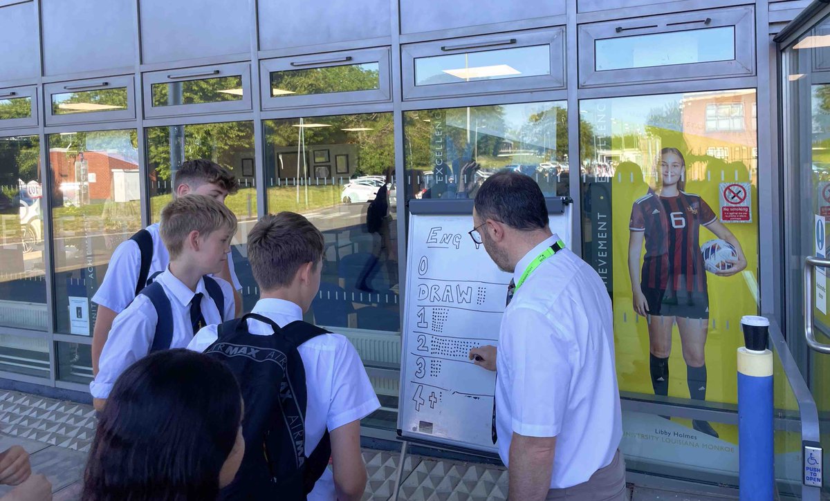 SamWhitAcademy's tweet photo. Mr Martin is taking predictions for tonight’s match - England Vs Slovenia.
Predictions will be taken all day so look out for Mr Martin to submit yours!
#Euros2024 #EverydayMaths #SWAPredicts 🏴 🇸🇮 https://t.co/CtByteDPLJ