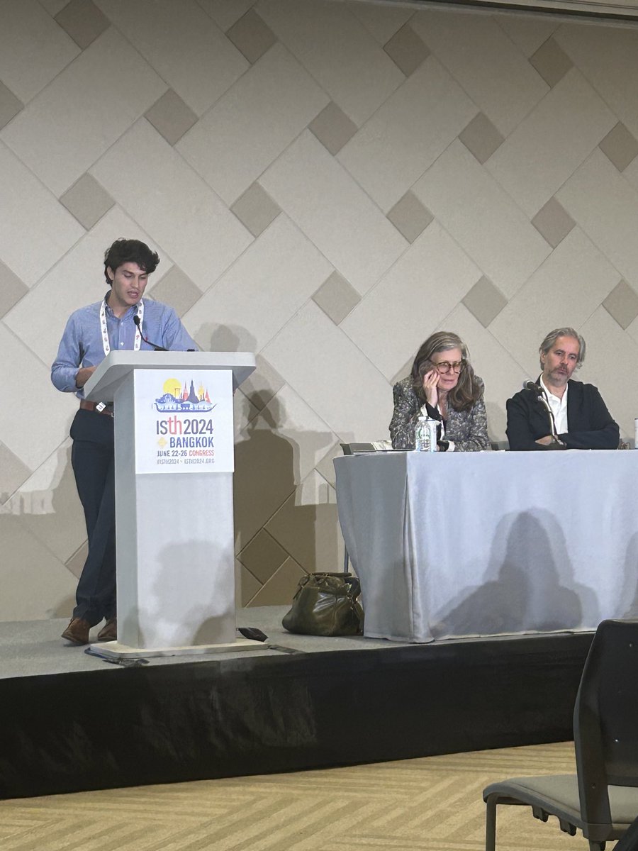 Jack Killinger killing it in the #TIC session at #ISTH2024. Great job representing <a href="/PittTTMRC/">Pitt Trauma & Transfusion Medicine Research Center</a> <a href="/SMSheaLab/">Susan Shea</a> discussing microfluidics in TBI. <a href="/PittSurgery/">Pitt Surgery</a>