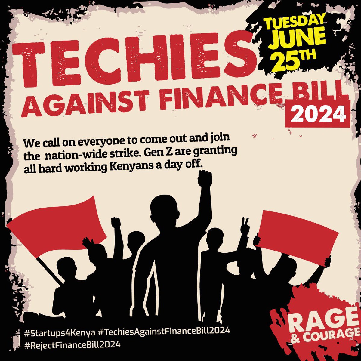 Gilbert Nakiboli Waliuba (@versorium1) on Twitter photo As techies and citizens, we unite in this nationwide strike, honoring the spirit of resistance that has driven humanity forward for millennia
#Startups4Kenya #TechiesAgainstFinanceBill2024 #RejectFinanceBill2024 #RageAndCourage #kenyans #Nairobi #africa <a href="/CaptainTeknics/">CaptainTeknics⚙️</a> As techies and citizens, we unite in this nationwide strike, honoring the spirit of resistance that has driven humanity forward for millennia
#Startups4Kenya #TechiesAgainstFinanceBill2024 #RejectFinanceBill2024 #RageAndCourage #kenyans #Nairobi #africa <a href="/CaptainTeknics/">CaptainTeknics⚙️</a>