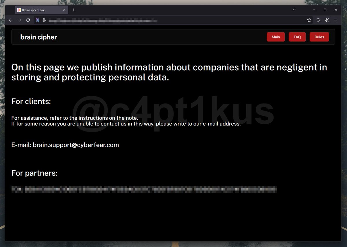 c4pt1kus's tweet photo. Brain Chiper leaked domain to monitor π
vkvsgl7lhipjirmz6j5ubp3w3bwvxgcdbpi3fsbqngfynetqtw4w5hyd
#ransomware #brainchiper