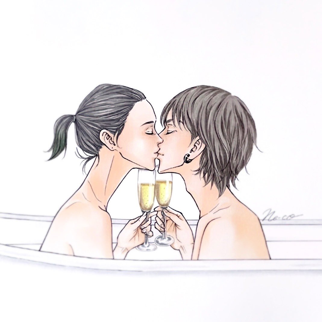 avec_neco's tweet photo. mtyくんのお誕生日に描いた絵
当日は仲間にお祝いしてもらったから次の日は２人で♡

#tkrvプラス https://t.co/k5Wh9Nh5fw
