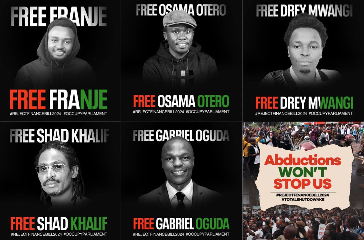 This is what this lying and deceitful regime means when they say we will have a conversation. There is no conversation.

#RejectFinanceBill2024 
#RejectFinanceBill2024
#FreeGabrielOguda
#FreeFranje
#FreeOsamaOtero
#FreeDrey
#FreeShad