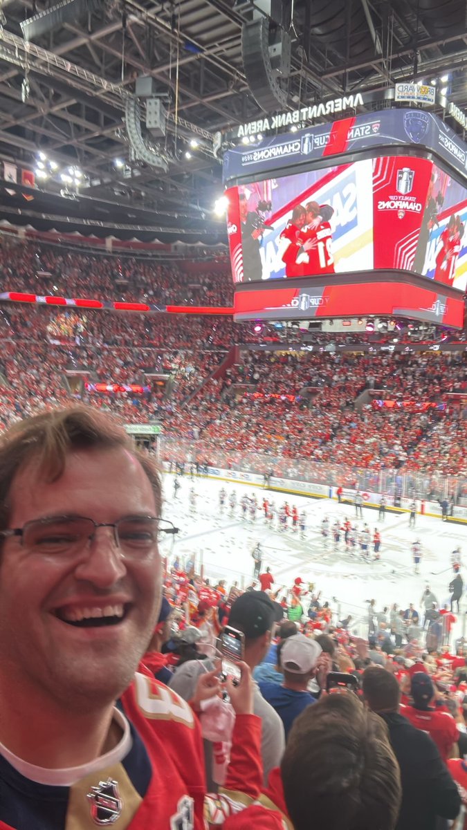 TheGoochSpot's tweet photo. THE FLORIDA PANTHERS ARE STANLEY CUP CHAMPIONS!! THREE YEARS OF BEING A SEASON TICKET HOLDER AND I GET TO SEE MY FAVORITE TEAM HOIST LORD STANLEY FOR THE FIRST TIME IN THEIR 30 YEAR HISTORY! DREAM COME TRUE!! #flapanthers #nhlchampions #timetohunt https://t.co/k3ocyel6tG