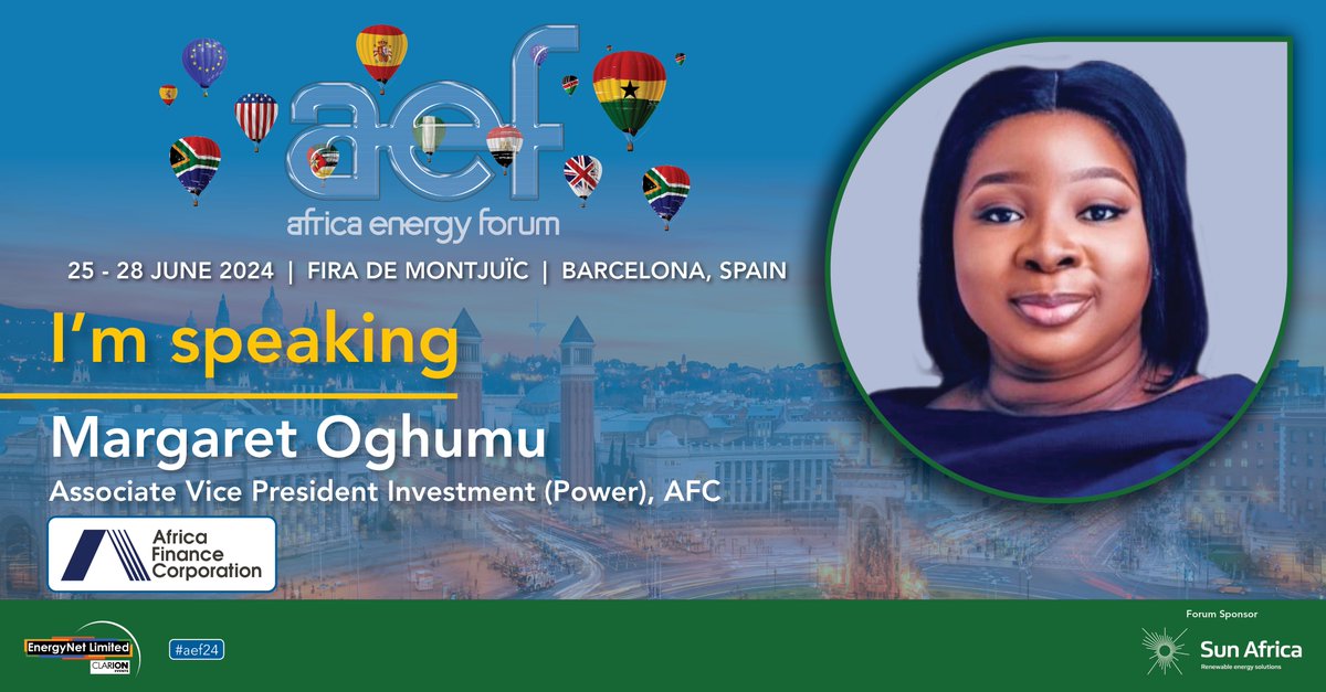 africa_finance's tweet photo. Tomorrow at 9:00 CEST, join Associate Vice President, Investment (Power), Margaret Oghumu on the ‘Striking a Balance for Africa’s Gas Projects’ session to explore the role of gas and renewable energy in meeting Africa’s energy needs. #aef24 https://t.co/KuK1H6Zpy6