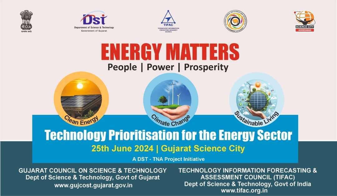 InfoGujcost's tweet photo. GUJCOST welcomes all distinguished #experts and #facilities from various institutions and universities in the #EnergySector !
Workshop on #TechnologyPrioritization for the #EnergySector, jointly organized by @TIFAC_INDIA and @InfoGujcost on @GujScienceCity on 25th June 2024 !
@mnreindia @IndiaDST @PrinSciAdvOff @NITIAayog @monakhandhar @CMOGuj @PMOIndia @UNFCCC @narottamsahoo @SDG2030
#EneryResearch
#EnergyMatters
#ViksitBharat
#STIecosystem