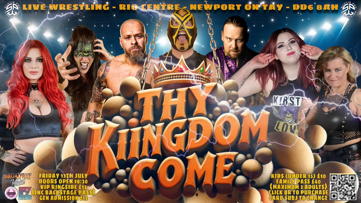 🚨🚨 JULY 12TH 🚨🚨
#ThyKingdomCome2 comes to you from Rio Centre in Newport On Tay. 
All matches will be announced soon. We can tell you that ALL Championships will be on the line including crowning the first ever SPW Women’s Champion 💥👊
Tickets available NOW - link in bio