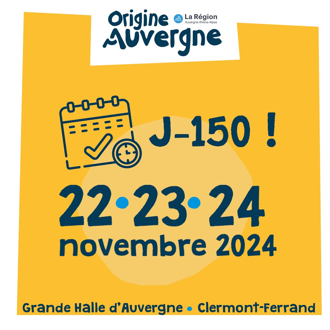 J-150 avant la deuxième édition d’Origine Auvergne 📅

Il est encore temps pour vous de devenir exposant ! 🙋
Retrouvez toutes les modalités 👉origine-auvergne.fr/exposer/

#OrigineAuvergne #Auvergne #puydedome #allier #hauteloire #cantal #clermontferrand