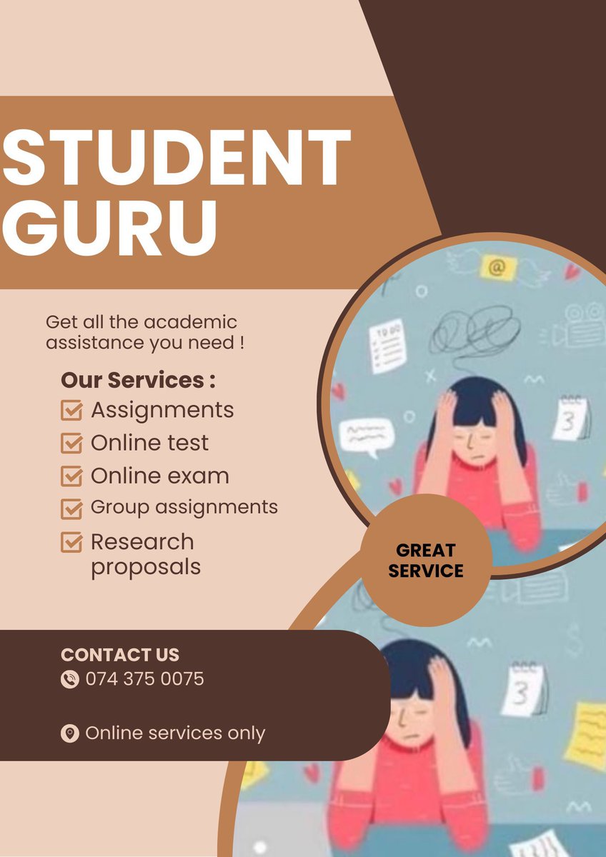 ngizo popa ngelinye ilanga (@sethembile__) on Twitter photo Kickstart your second semester with <a href="/__StudentGuru/">Student Assistance Guru ✍🏽</a>! Get expert help with assignments, tests, and exams. From individual assessments to research reports, they've got you covered! WhatsApp 074 375 0075 to learn more. Let's succeed together! #StudentGuru Kickstart your second semester with <a href="/__StudentGuru/">Student Assistance Guru ✍🏽</a>! Get expert help with assignments, tests, and exams. From individual assessments to research reports, they've got you covered! WhatsApp 074 375 0075 to learn more. Let's succeed together! #StudentGuru