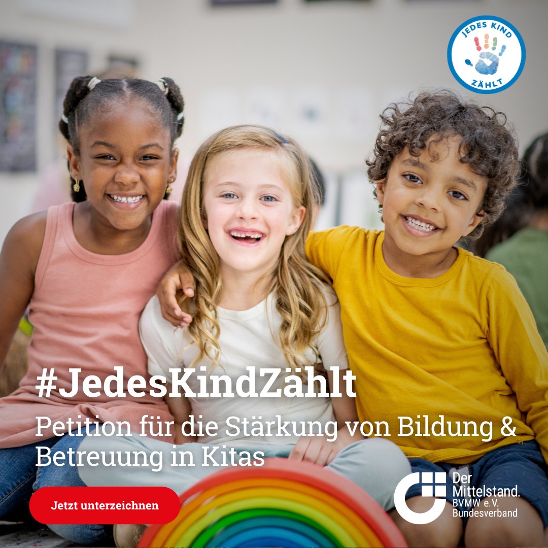 Der Mittelstand. BVMW e.V. (@bvmwev) on Twitter photo Drohende Kürzungen im Bundeshaushalt 2025 | Qualität der Betreuung in Kitas gefährdet. Kitas = Wirtschaftsfaktor, entlasten Eltern & ermöglichen Fachkraft-Kapazitäten. <a href="/IntBund/">Internationaler Bund</a> fordert Qualitätsentwicklungsgesetz!
Petition #jedeskindzählt unterzeichnen: epetitionen.bundestag.de/petitionen/_20… Drohende Kürzungen im Bundeshaushalt 2025 | Qualität der Betreuung in Kitas gefährdet. Kitas = Wirtschaftsfaktor, entlasten Eltern & ermöglichen Fachkraft-Kapazitäten. <a href="/IntBund/">Internationaler Bund</a> fordert Qualitätsentwicklungsgesetz!
Petition #jedeskindzählt unterzeichnen: epetitionen.bundestag.de/petitionen/_20…
