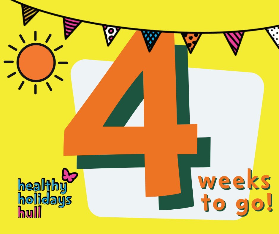 We’ve got less than 4 weeks left until all the fun kicks off with our FREE Summer programme. More information coming soon about the amazing activities and yummy treats are waiting for your children!  #HealthyHolidaysHull