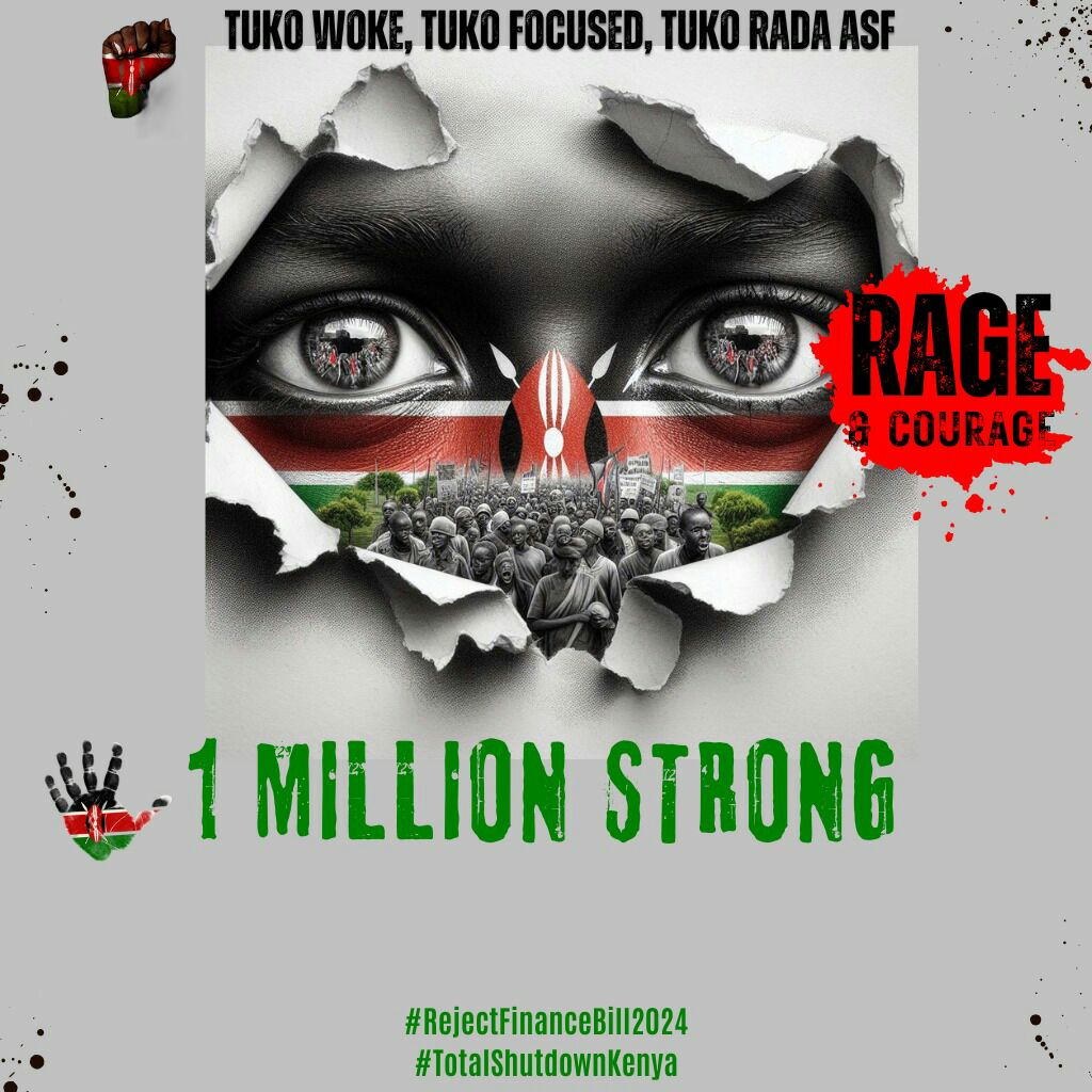 When you see Kenyans and particularly #GenZPower #RejectingTheFinanceBill2024, This is NOT just an economic stance, it's a stand for justice, equality, and the future of Kenya.

#TotalShutdownKenya #SiLazimaAmalize #KaendeKaende #OccupyParliament