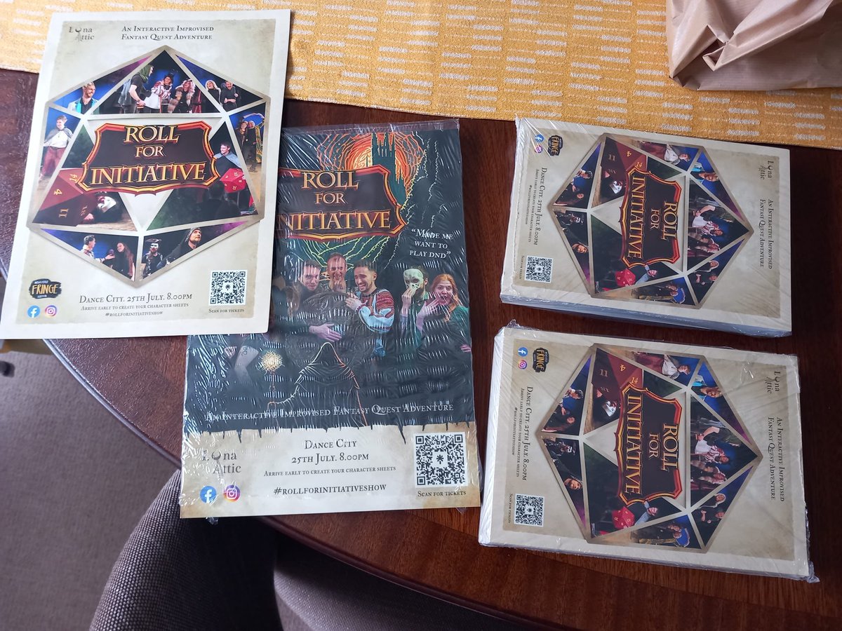 RollForShow's tweet image. Posters and flyers for our next show have arrived and we'll be placing them across the north east over the next couple of weeks!
See if you can spot them!
#rollforinitiativeshow #whatsontheatre #whatsonnortheast #interactivetheatre #chooseyourownadventure #d20