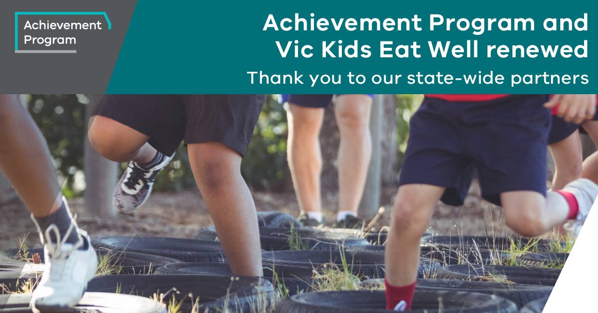 Achievement Program (@achievementvic) on Twitter photo We’re pleased to announce the renewed Vic Gov commitment into <a href="/AchievementVic/">Achievement Program</a> & <a href="/VicKidsEatWell/">Vic Kids Eat Well</a> for the next 3 years.
Read 👉 : bit.ly/3RJhu4l
💚 We appreciate our state-wide partners & on-the-ground health promotion support.
@cancervic
<a href="/NutritionAust/">Nutrition Australia</a>
<a href="/HEAS_Vic/">Healthy Eating Advisory Service</a>
<a href="/VicGovDH/">Victorian Department of Health</a> We’re pleased to announce the renewed Vic Gov commitment into <a href="/AchievementVic/">Achievement Program</a> & <a href="/VicKidsEatWell/">Vic Kids Eat Well</a> for the next 3 years.
Read 👉 : bit.ly/3RJhu4l
💚 We appreciate our state-wide partners & on-the-ground health promotion support.
@cancervic
<a href="/NutritionAust/">Nutrition Australia</a>
<a href="/HEAS_Vic/">Healthy Eating Advisory Service</a>
<a href="/VicGovDH/">Victorian Department of Health</a>