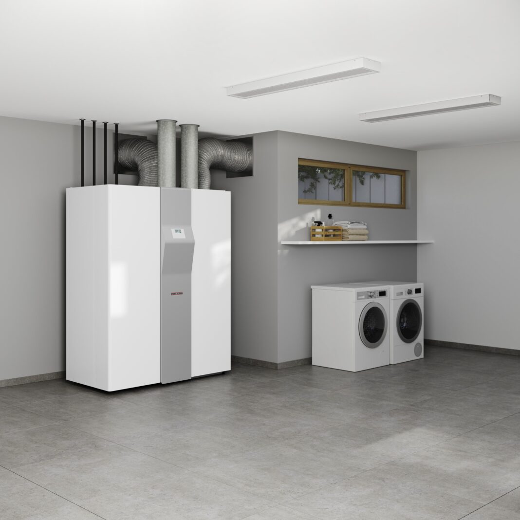 Lüftung, Heizung, Kühlung und Warmwasserbereitung in einem Gerät - mit der LWZ 8 CS jederzeit optimale Luftqualität im Einfamilienhaus-Neubau stiebel-eltron.pressroom-rbt.com/2024/06/20/lwz…