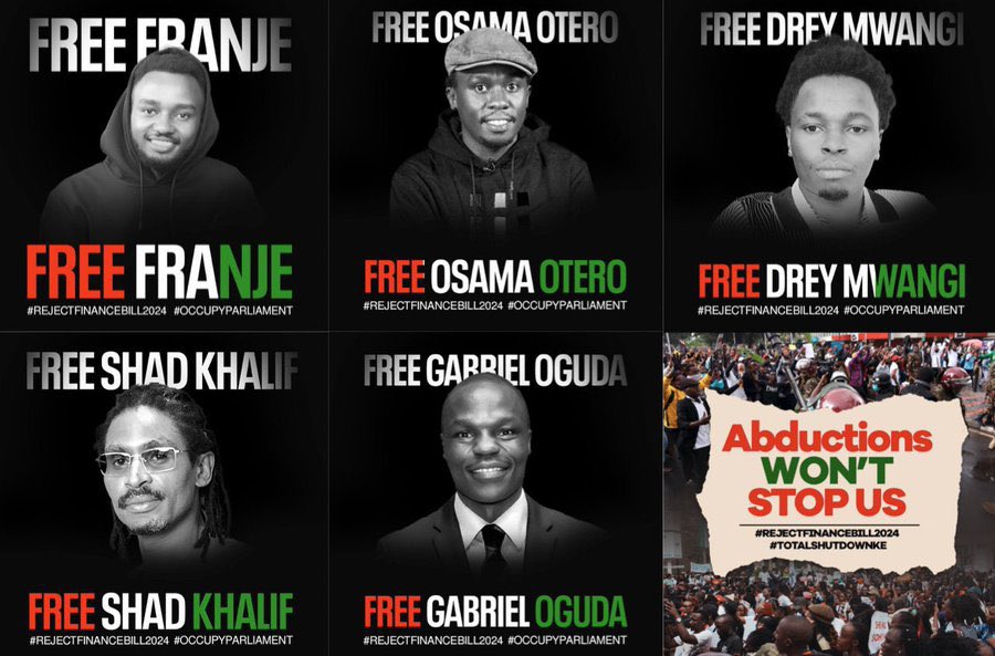 Why are you silent as Kenyans are being abducted <a href="/CJMarthaKoome/">Hon. Justice Martha K. Koome, FCIArb, EGH</a>???

#RejectFinanceBill2024