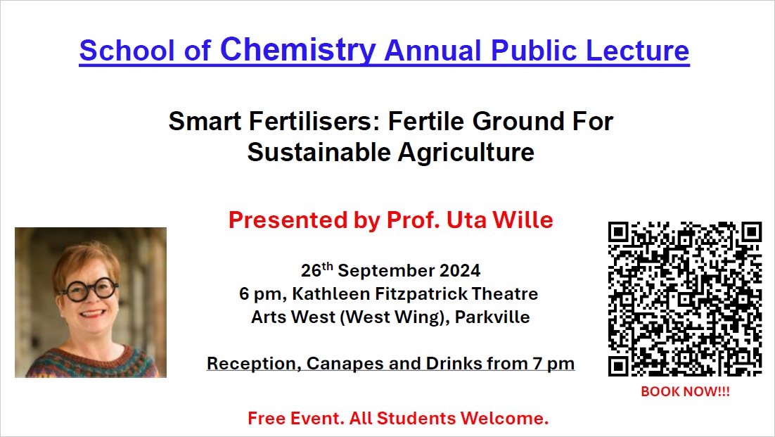 School of Chemistry | University of Melbourne (@chemistryuom) on Twitter photo We are excited to announce that Professor Uta Wille, Deputy Head <a href="/ChemistryUoM/">School of Chemistry | University of Melbourne</a>, will present the 2nd School of Chemistry Public Lecture on Thursday 26th September at 6 PM. To register for this free Public Lecture, please use the link below:
events.unimelb.edu.au/chemistry/even… We are excited to announce that Professor Uta Wille, Deputy Head <a href="/ChemistryUoM/">School of Chemistry | University of Melbourne</a>, will present the 2nd School of Chemistry Public Lecture on Thursday 26th September at 6 PM. To register for this free Public Lecture, please use the link below:
events.unimelb.edu.au/chemistry/even…