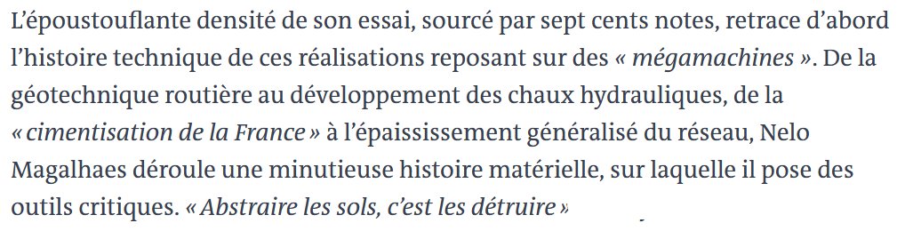 "La France est grêlée d’un « extractivisme ordinaire », qui balafre ses sols et violente le corps social, comme d’une logistique fondée sur un «échange écologique inégal», qui aspire les ressources lointaines tout en externalisant les dégâts." <a href="/YBousenna/">Youness Bousenna</a>

lemonde.fr/idees/article/…