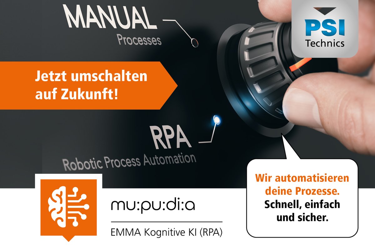 PSITechnics's tweet photo. Volltreffer!🎯Das #mupudia #RPA-Modul revolutioniert #Verwaltungen mit einfacher &amp; effizienter #Digitalisierung. RPA übernimmt als unschlagbarer Teamplayer routinemäßige, zeitaufwendige Aufgaben, z. B. bei der Bearbeitung von Bürgeranfragen und Dokumenten. https://t.co/nC8eZDWZUx https://t.co/rhBhfVAE6m